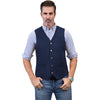 Tiavllya Tiavllya Casual Men's Fashion Suede V Neck Waistcoat Denim Vest