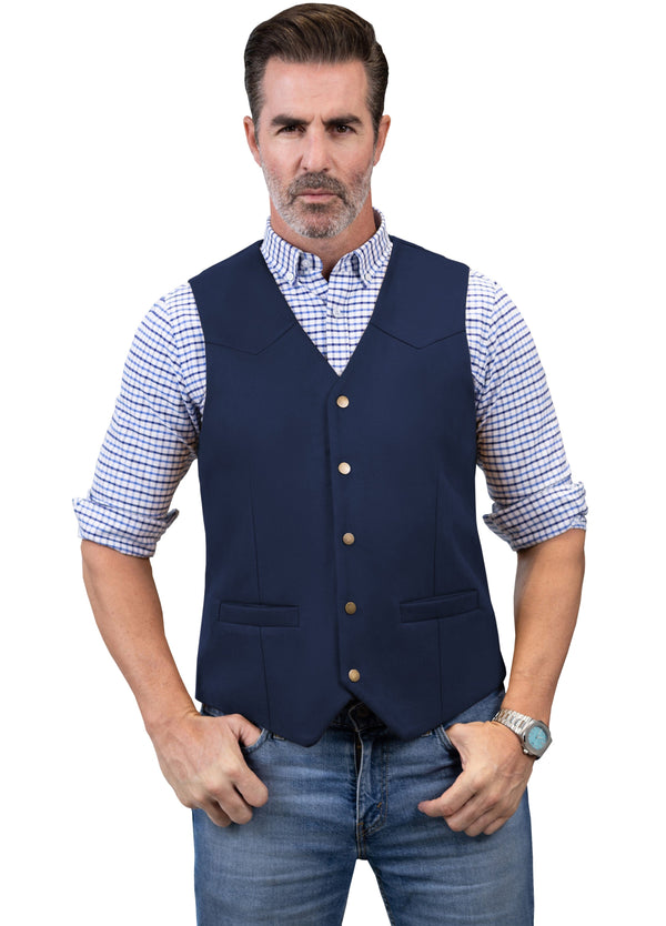 Tiavllya Tiavllya Casual Men's Fashion Suede V Neck Waistcoat Denim Vest