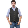 Tiavllya Tiavllya Casual Men's Fashion Suede V Neck Waistcoat Denim Vest