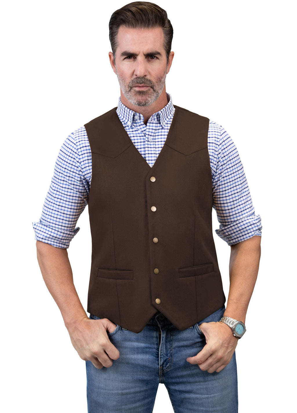 Tiavllya Tiavllya Casual Men's Fashion Suede V Neck Waistcoat Denim Vest