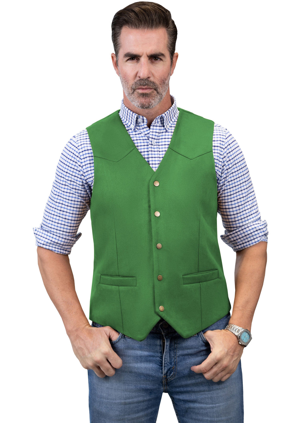Tiavllya Tiavllya Casual Men's Fashion Suede V Neck Waistcoat Denim Vest