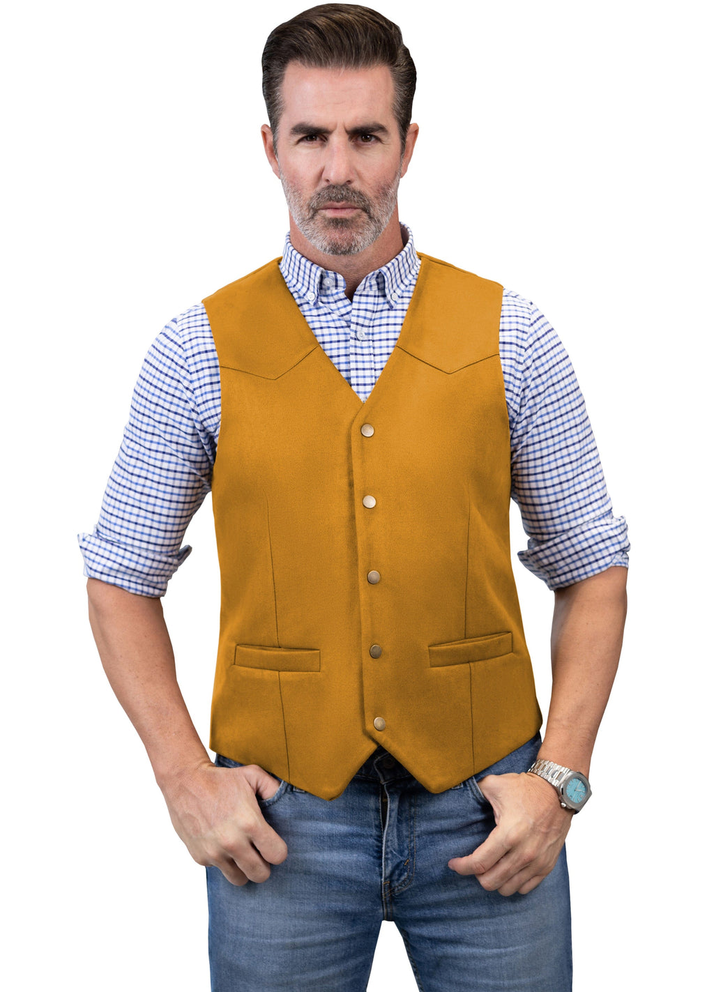 Tiavllya Tiavllya Casual Men's Fashion Suede V Neck Waistcoat Denim Vest