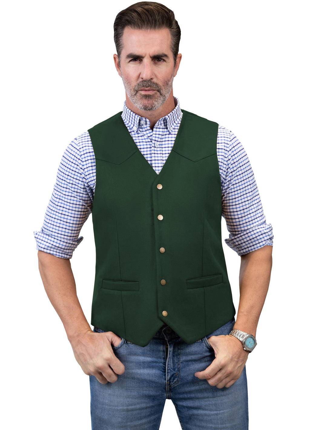 Tiavllya Tiavllya Casual Men's Fashion Suede V Neck Waistcoat Denim Vest