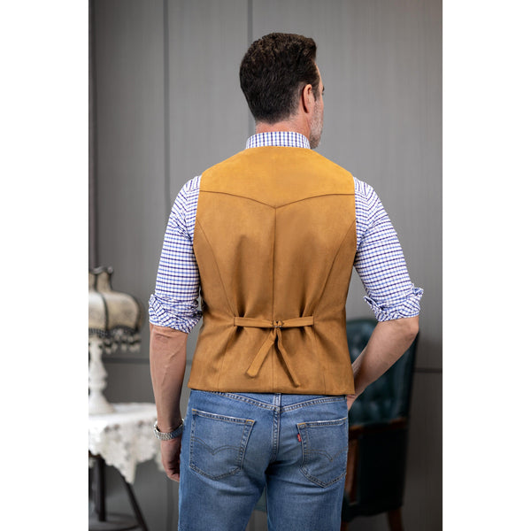 Tiavllya Tiavllya Casual Men's Fashion Suede V Neck Waistcoat Denim Vest