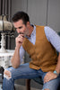 Tiavllya Tiavllya Casual Men's Fashion Suede V Neck Waistcoat Denim Vest