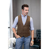 Tiavllya Tiavllya Casual Men's Herringbone V Neck Waistcoat