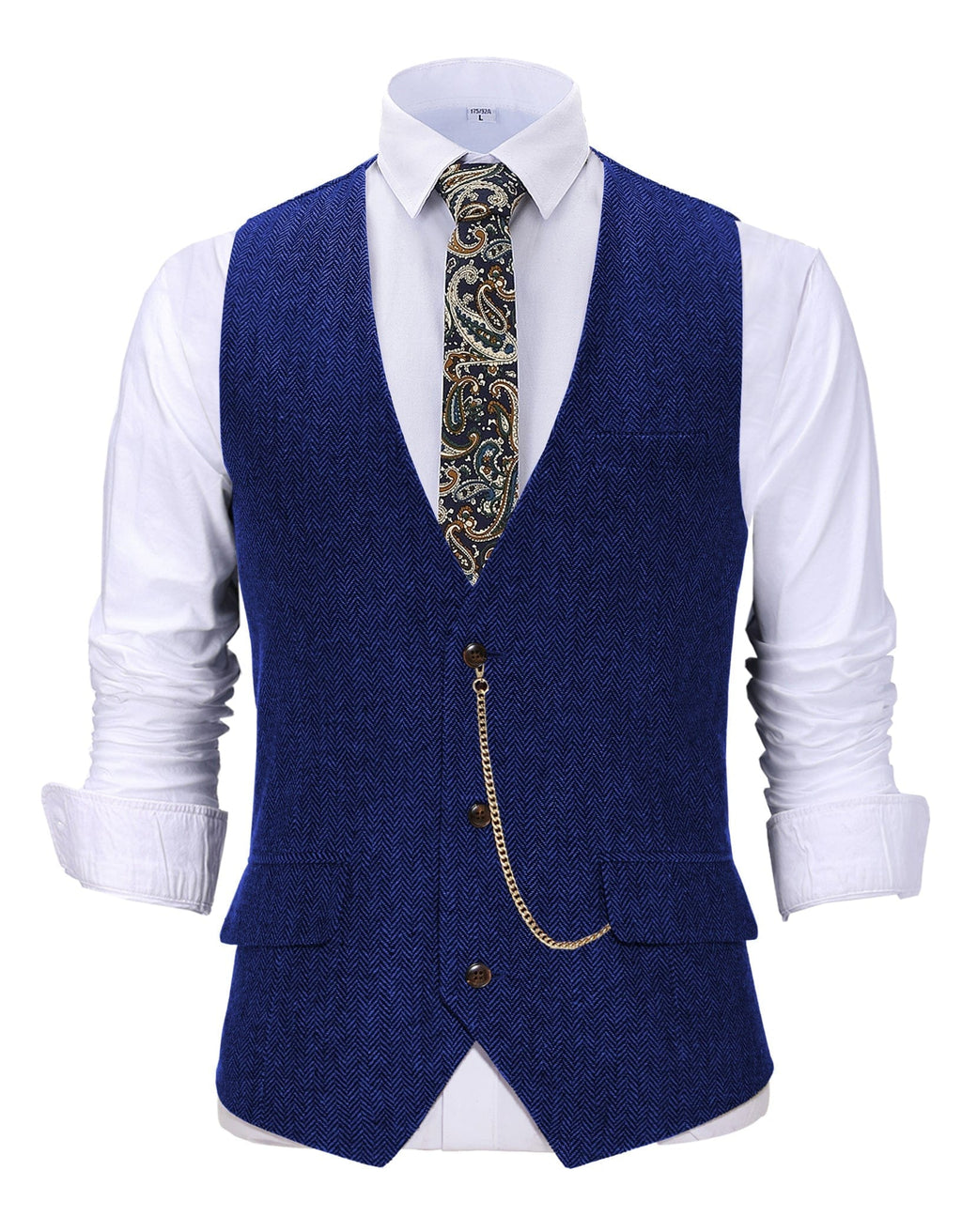 Tiavllya Tiavllya Casual Men's Herringbone V Neck Waistcoat