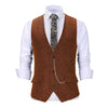 Tiavllya Tiavllya Casual Men's Herringbone V Neck Waistcoat