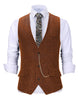Tiavllya Tiavllya Casual Men's Herringbone V Neck Waistcoat