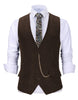 Tiavllya Tiavllya Casual Men's Herringbone V Neck Waistcoat