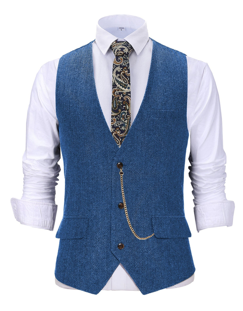 Tiavllya Tiavllya Casual Men's Herringbone V Neck Waistcoat