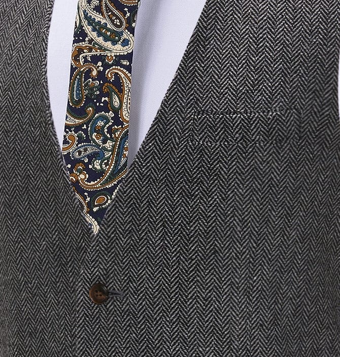 Tiavllya Tiavllya Casual Men's Herringbone V Neck Waistcoat