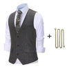 Tiavllya Tiavllya Casual Men's Herringbone V Neck Waistcoat