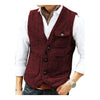 Tiavllya Tiavllya Casual Men's Slim Fit Herringbone V Neck Waistcoat