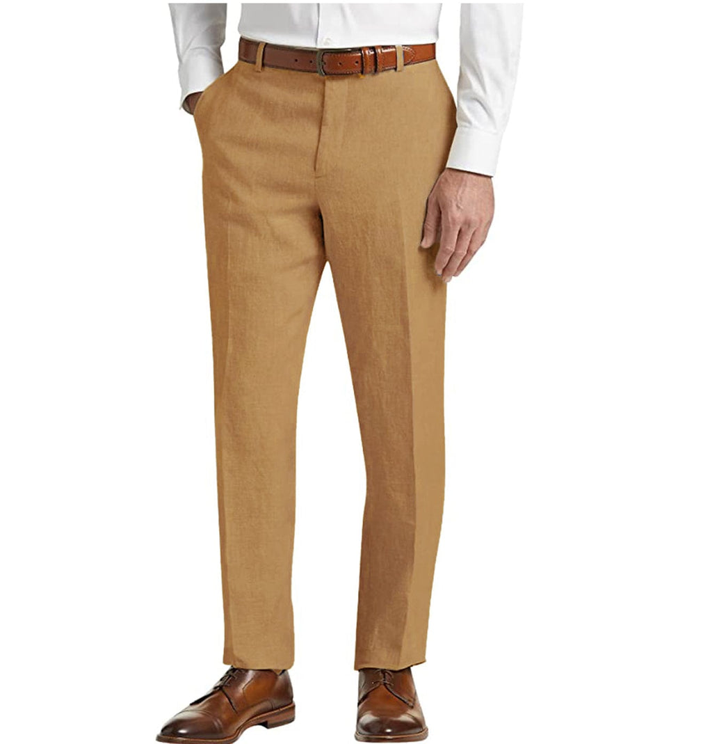 Tiavllya Tiavllya Casual Men's Suit Pants Cotton Linen Trousers For Wedding