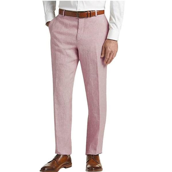 Tiavllya Tiavllya Casual Men's Suit Pants Cotton Linen Trousers For Wedding