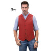 Tiavllya Tiavllya Casual Men's Tweed Herringbone Notch Lapel Waistcoat