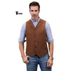 Tiavllya Tiavllya Casual Men's Tweed Herringbone Notch Lapel Waistcoat