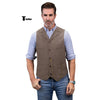 Tiavllya Tiavllya Casual Men's Tweed Herringbone Notch Lapel Waistcoat