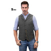 Tiavllya Tiavllya Casual Men's Tweed Herringbone Notch Lapel Waistcoat