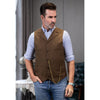 Tiavllya Tiavllya Casual Men's Tweed Herringbone Notch Lapel Waistcoat