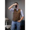 Tiavllya Tiavllya Casual Men's Tweed Herringbone Notch Lapel Waistcoat