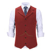 Tiavllya Tiavllya Casual Men's Tweed Herringbone Notch Lapel Waistcoat