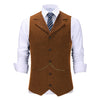 Tiavllya Tiavllya Casual Men's Tweed Herringbone Notch Lapel Waistcoat
