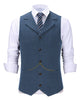 Tiavllya Tiavllya Casual Men's Tweed Herringbone Notch Lapel Waistcoat