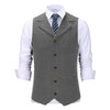 Tiavllya Tiavllya Casual Men's Tweed Herringbone Notch Lapel Waistcoat