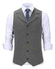 Tiavllya Tiavllya Casual Men's Tweed Herringbone Notch Lapel Waistcoat