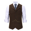 Tiavllya Tiavllya Casual Men's Tweed Herringbone Notch Lapel Waistcoat