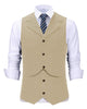 Tiavllya Tiavllya Casual Men's Tweed Herringbone Notch Lapel Waistcoat