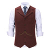 Tiavllya Tiavllya Casual Men's Tweed Herringbone Notch Lapel Waistcoat