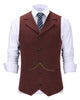 Tiavllya Tiavllya Casual Men's Tweed Herringbone Notch Lapel Waistcoat