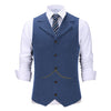 Tiavllya Tiavllya Casual Men's Tweed Herringbone Notch Lapel Waistcoat