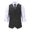 Tiavllya Tiavllya Casual Men's Tweed Herringbone Notch Lapel Waistcoat