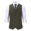 Tiavllya Tiavllya Casual Men's Tweed Herringbone Notch Lapel Waistcoat