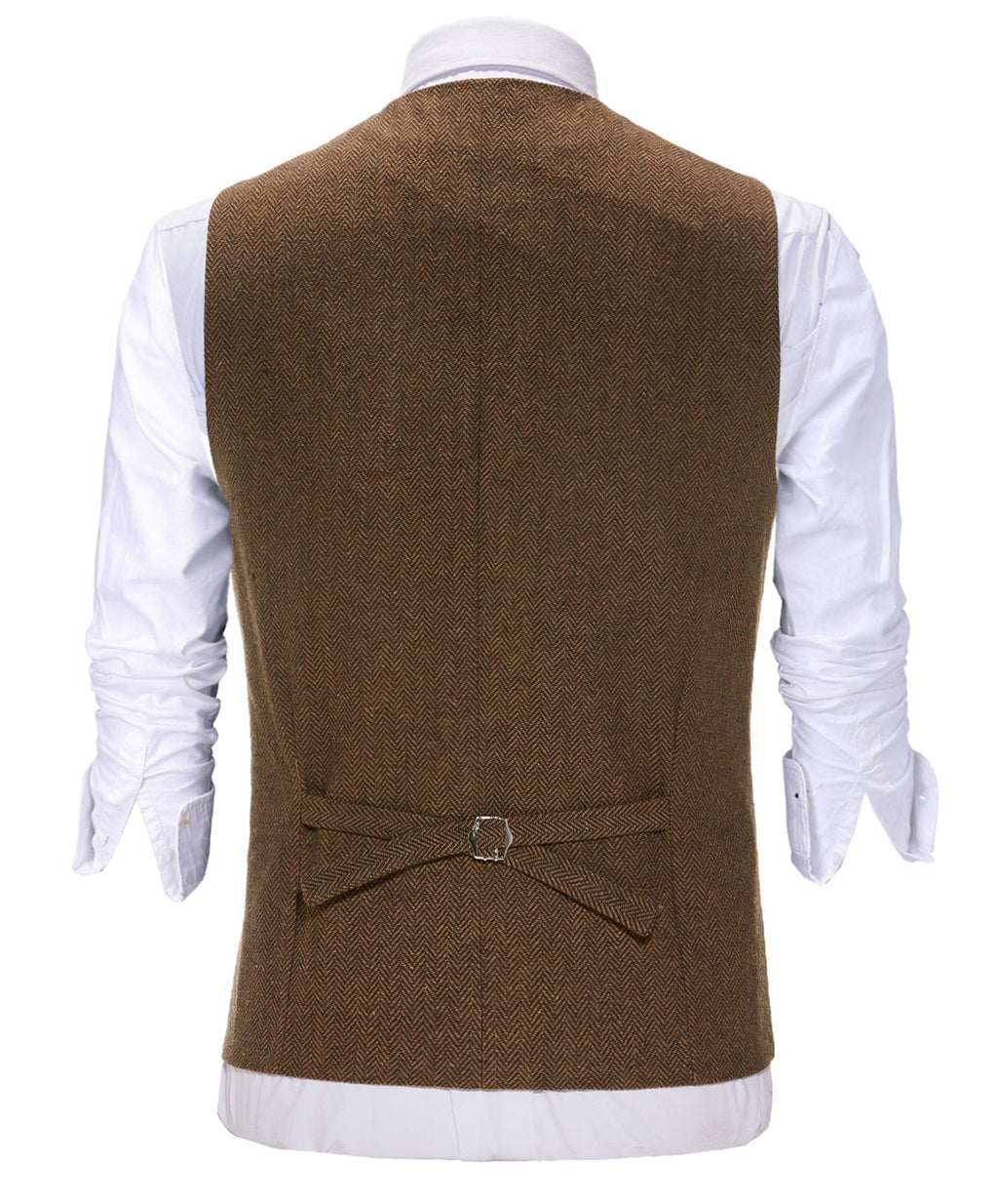 Tiavllya Tiavllya Casual Men's Tweed Herringbone Notch Lapel Waistcoat