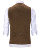 Tiavllya Tiavllya Casual Men's Tweed Herringbone Notch Lapel Waistcoat