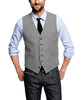 Tiavllya Tiavllya Casual Men's Tweed Herringbone V Neck Vest