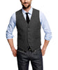 Tiavllya Tiavllya Casual Men's Tweed Herringbone V Neck Vest