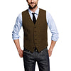 Tiavllya Tiavllya Casual Men's Tweed Herringbone V Neck Vest