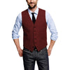 Tiavllya Tiavllya Casual Men's Tweed Herringbone V Neck Vest