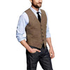 Tiavllya Tiavllya Casual Men's Tweed Herringbone V Neck Vest