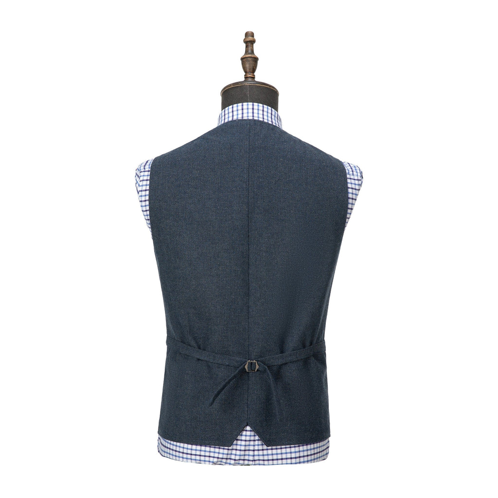 Tiavllya Tiavllya Casual Mens Regular Fit Tweed Herringbone V Neck Waistcoat