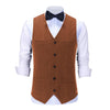 Tiavllya Tiavllya Casual Mens Regular Fit Tweed Herringbone V Neck Waistcoat