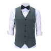 Tiavllya Tiavllya Casual Mens Regular Fit Tweed Herringbone V Neck Waistcoat