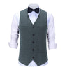 Tiavllya Tiavllya Casual Mens Regular Fit Tweed Herringbone V Neck Waistcoat