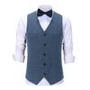 Tiavllya Tiavllya Casual Mens Regular Fit Tweed Herringbone V Neck Waistcoat